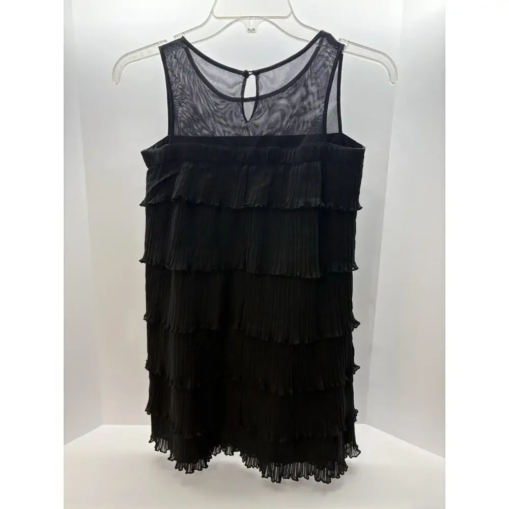 The Children’s Place Girls Size 10 Black Tiered Pleated Dress Mesh W/ Bow